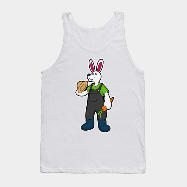 Rabbit as Farmer with Carrot & Hat Tank Top by Markus Schnabel